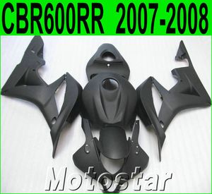 Frete grátis kit de carenagem para HONDA Injecção CBR600RR 2007 2008 bodykits CBR 600RR F5 07 08 todas as carenagens preto fosco KQ1