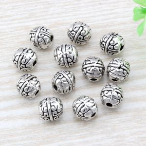 Heta! 200PCs Antik Silver Alloy Exquisite Spacer Pärlor 7.5x8mm Passar European Style Charm Armband Halsband