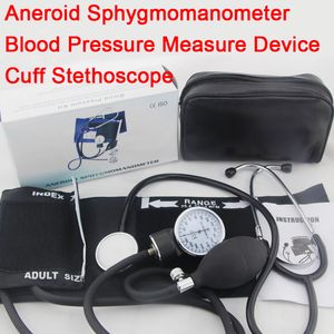 Wholesale Aneroid Sphygmomanometer Blood Pressure Measure Device Kit Cuff Stethoscope
