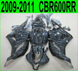 Honda CBR600RR 2009 2010 2011 için enjeksiyon kalıplama yüksek kaliteli karoser kaplamaları gri alevler siyah kaporta kiti CBR 600RR 09 10 11 YR58
