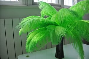 Wholesale 100 pcs 14-16inch lime green ostrich feather plume for wedding centerpieces wedding decor party table centerpiece