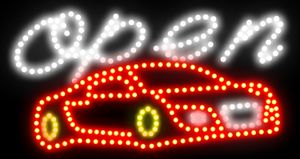 21,5 * 13-Zoll-LED-Geschäft öffnen Autowaschanlage-Zeichen offenes helles Licht mit Ein / Aus-Schalter-Tankstelle Neon