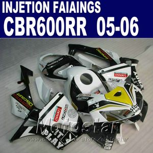 Białe czarne bodyorks! Formowanie wtryskowe dla Honda CBR 600 RR Fairing 2005 2006 CBR600RR 05 06 CBR 600RR Wróżki VT6S