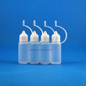 100 pcs 10 ml 고품질 LDPE 플라스틱 드롭퍼 병 금속 바늘 팁 캡 압착 가능한 병 실험실