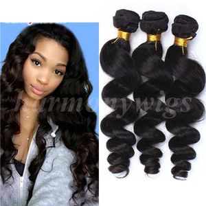 Unprocessed Brazilian Hair Wefts Human Hair Weaves Loose Wave Bundles 8-34Inch Indian Malaysian Mongolian Cambodian Hair Extensions