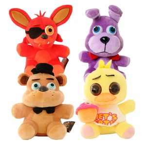 Cinco noites de Freddy Toy FNAF Freddy Fazbear Foxy Bonnie Chica brinquedos de pelúcia macia Stuffed Boneca 25 centímetros