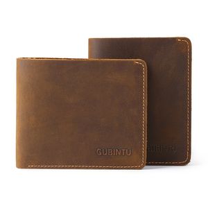 alta qualità moda borsa corta affari stile vintage multifunzionale bifold uomo pelle bovina fine portafoglio in pelle di design