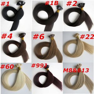50g 1Set 50Strands Pro bonded Flat tip hair extensions 18 20 22 24inch Brazilian Indian human hair extensions