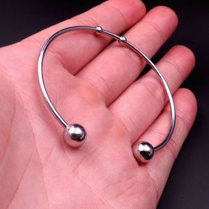 5pcs lOT stainless steel women men Adjustable Bangle Bracelet Fashion Simple design ball end cuff bangle jewelry findings women gifts 2.36''