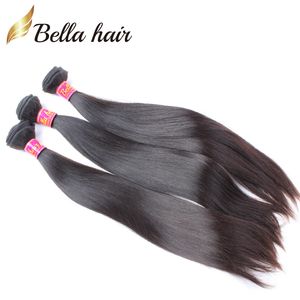 Pacote de cabelo da Mongólia Virgem 100% Virgem 3 Pacacos sedosos e sedosos de cabelo humano não processado Weft 8-30 Bellahair