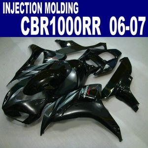Customize fairing kit for HONDA Injection molding CBR 1000 RR 06 07 all glossy black CBR1000RR 2006 2007 ABS fairings set AQ58