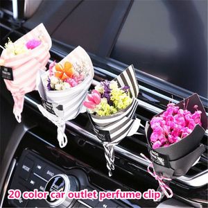 Commercio all'ingrosso 20 colori fiori secchi deodorante per auto auto profumo clip presa auto profumo clip interni auto atp233