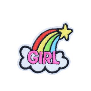 10 pcs patches engraçados do arco-íris para sacos de roupa Ferro na transferência Patch Applique para meninas Vestido DIY Sew On Bordado Badge