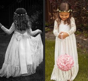 Langarm-Blumenmädchenkleider, gerüschte Spitze, handgefertigt, Vintage-formale Kleider, Prinzessin, besonderes schwangeres Kleid