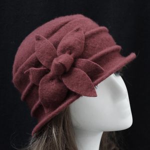 Cappello a cloche in lana 100% con design floreale per berretti da donna con berretto a secchiello 7 colori disponibili Spedizione gratuita