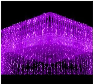 6m * 1m 256 LED-gardinljussträngslampor Julgardinredning Party Bröllopsferie Flash String Fairy Lampa AC110V-250V