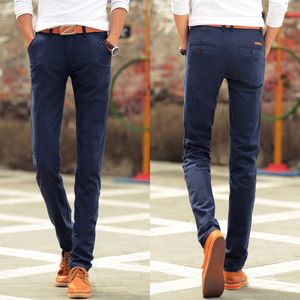 Hurtownie 2017 Nowe Mężczyźni Bawełniane Pościel Wild Casual Spodnie dla Męskie Slim-Fit Dress Stretch Proste Spodnie Stożkowe Spodnie biznesowe Plus Size