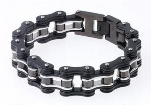 Braccialetto motociclista da motociclista da polso Bracciale da motociclista in argento nero 316L Bracciale in acciaio da uomo