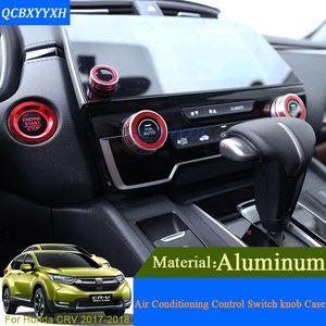 2pcs / lot aluminium bil styling luftkonditioneringskontroll switch knopp fodral sequins för Honda CRV CR-V 2017 2018 intern dekoration