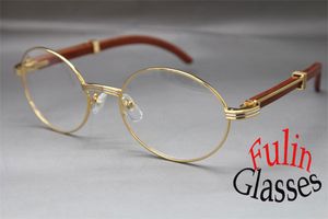 Großhandels-HOT Holz 7550178 Holz Brillen Designer Unisex Legierung Gläser Größe: 57-22-135 mm