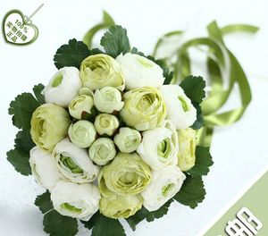Bukiety ślubne 2015 Bride Holding Flowers Handmade Druhna Bukiet Biały Camellia Dekoracje ślubne