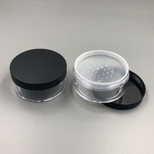 Clear 50g 50ml Plastic Powder Puff Container Case Makeup Cosmetic Jars Face Powder Blusher Storage Box With Sifter Lids