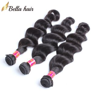 Peruana Virgem Humano Cabelo Humano Tecer Extensões Natural Cor Virgem Cabelo Pacotes Loose Deep Onda 3 Pcs Bellahair Bulk Atacado