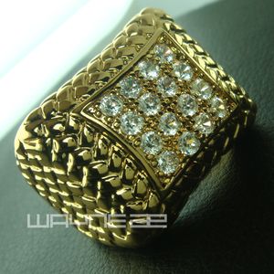 Anel de noivado de ouro 18k masculino preenchido com diamantes criados R105 tamanho 8-15