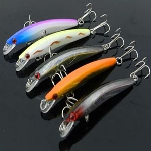 HENGJIA 8 Cores Comprimento 8 CM de Peso 7G 8 Pçs / lote Isca De Pesca Isca Dura Minnow Artificial Wobbles Isca Enfrentar