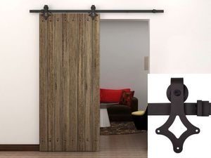 Kin Made Made Wooden Barn DoorキットスライドトラックホームリノベーションEasy DIY 4.1FT-8FT