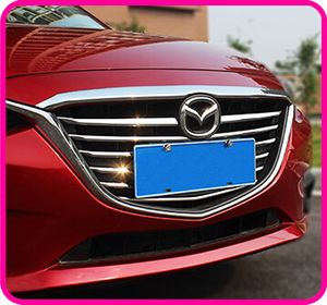 Ücretsiz kargo! Yüksek kaliteli ABS krom 12 adet / takım ızgara dekorasyon düzeltir, dekorasyon parlak şerit Mazda 3 Axela 2014-2016 için