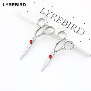 Lyrebird ハイクラス髪はさみ 440C 日本髪はさみ 4.5 インチまたは 5 インチ大きな赤い石良質の新