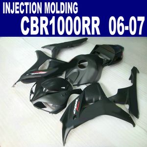 Injektionsgjutning Högkvalitativa Fairings Set för Honda 2006 2007 CBR1000RR 06 07 CBR 1000 RR All Matte Black Plastic Fairing Kit AQ53