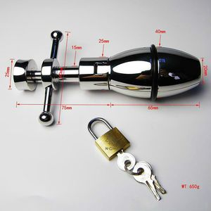 2022 Anal Stretching open tool Adult SEX Toy Stainless Steel Plug With Lock Expanding Ass Appliance Toy Ultimate Asslock
