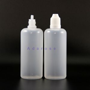 Lot 100 PCS 100ML LDPE زجاجات قطارة بلاستيكية مع دليل على وجود أغطية أمان وحلمات السلامة