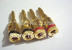 100 Stück goldene Musik-Audio-Lautsprecherkabel, 4-mm-Bananenstecker