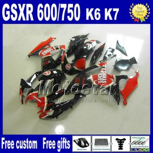 ABS full fairing kit for GSX-R 600 750 2006 2007 SUZUKI red black LUCKY STRIKE GSXR600 GSXR750 06 07 K6 fairings set FS61
