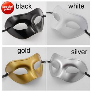 10pcs argento oro bianco nero uomo mezzo viso arcaistico antico classico uomini maschera mardi gras masquerade veneziano costume maschere di partito