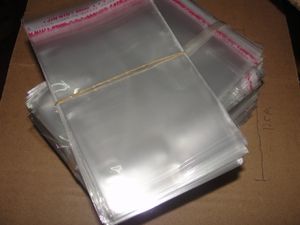 Fabriksdirektförsäljning lågt pris transparent självhäftande påse plastpåsar armband påsar transparent opp väska smycken väska 8x12cm 500 st/parti