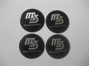 4 pcs MS MAZDASPEED Liga de alumínio Centro de roda de carros Caps Sticker Emblema