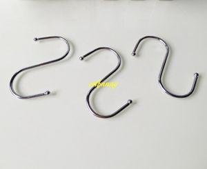 100pcs/lot free shipping 7cm S Stainless steel Hook Hooks Kitchen Hanging Hanger Rack Home Clothes Holder