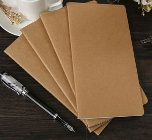 Partihandel-1 Piece Plain Kraft Grid Paper Notebook Sketchbook Cahier Artist Notepad 11 x 21cm