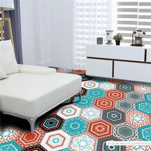 10pcs/set Multi Color Porcelain Tile Stickers Bathroom Living Room Floor Decals Home Decoration Waterproof Wallpaper 23*20cm