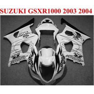 Hot Sale Plastic Fairing Kit för Suzuki 2003 2004 GSXR1000 Fairing Set K3 K4 GSX-R1000 03 04 White Black Corona BodyKits CQ90