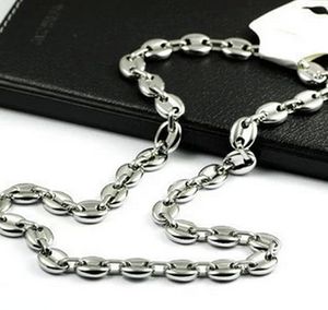 price mm L Stainless steel High Polished coffee beans Link Chain Necklace fashion men women jewlery silver tone