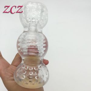 100% Real Photo Transparent Silicone Male Masturbation Pocket Pussy Penis Trainer To Avoid Premature Ejaculation Sex Toys SX452