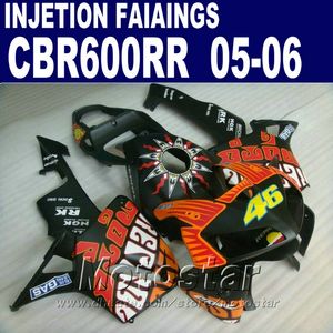 Svart Motobike Fairings! Injektionsgjutning för Honda CBR 600 RR Fairing 2005 2006 CBR600RR 05 06 CBR 600RR Fairings Kit UC5X