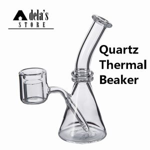 Thermal Quartz zlewki Double Tube XXL Płaski Miska Dymny Szklany Rury Wody Dab Rig Mini Bong Pudełko