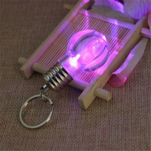 Colorful key chains LED glow bulb shape keyrings key pendants creative Keychain Car Keyring Bag Earrings Accessories ouc2098