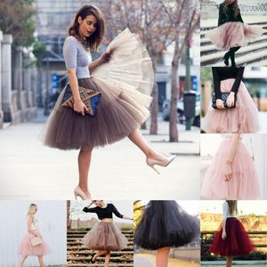 Mini-petticoats großhandel-Tutu Rock Girls Petticoat Eine Linie Mini Kurzausgang Tragen Prinzessin Kleid Weiche Tüll Prom Kleider mit Rüschen